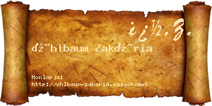 Öhlbaum Zakária névjegykártya